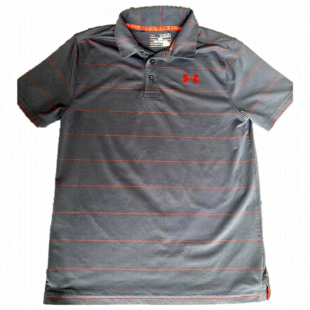 Under Armour Youth Medium (10/12) Boy’s Grey Orange Golf Shirt